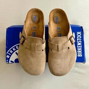 Birkenstock Boston “Taupe” Clogs (Size 38 Wide)